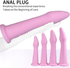 Pink Silicone XXL Huge Dildo Analdildo with Thick Anal Beads Butt Plug Vaginal Prostate Massage Dildos for G Spot and Anal Play with Strong Suction Cup Sex Toys for Women Men Sexual (L)