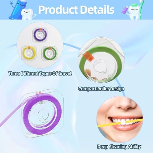 3-Pack Dental Polishing Strips Set, Teeth Grinding Sanding Tools, Fine Abrasive Grit, 0.16 Inch Width, 19.7 Feet Length, Deep Teeth Cleaning, 20μm/30μm/40μm Tooth Polish Strips Grits Oral Care