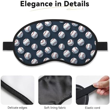 Baseball Softball Ball 1 Print Sleep Mask, Eye Mask for Sleeping with Elastic Strap Soft Blackout Travel Eye Cover Zero Pressure Night Blindfold for Women Men