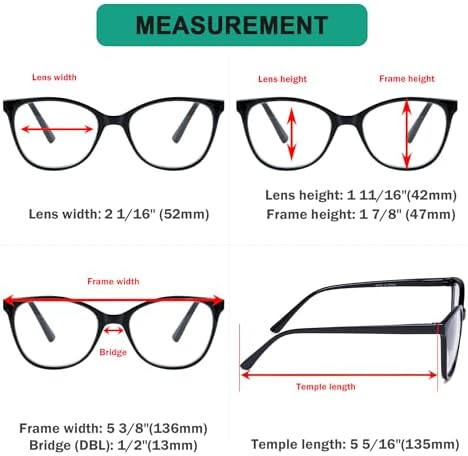 Eyekepper 4 Pack Oversized Reading Glasses - Cat Eye Design Readers for Women Reading +1.50