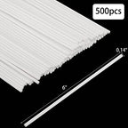 500Pcs 6 Inch White Paper Lollipop Sticks, Paper Sucker Sticks, Cake Pop Stick for Cake Toppers, Chocolate,Cookie,Rainbow Candy