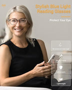 5 Pack Reading Glasses For Women/Men-Blue Light Blocking Computer Reader w/Round Frame - Retro Clear Lens Fake Eyeglasses（2.5）