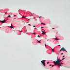 Red Butterfly Wafer Paper Cupcake Cake Toppers -38pcs 2 Sizes (Small 1.77" + Large 3.54") Edible Cake Decorations for Wedding Birthday Party