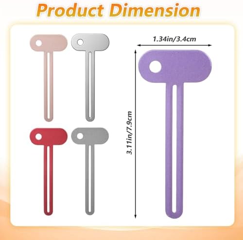 Sibba 5 PCS Toothpaste Squeezer Dispenser Metal Tube Squeezer Key, Stainless Steel Toothpaste Roller Tube Wringer Squeezers for Watercolor Oil Color Paint, Cream, Hair Dye, Cosmetic, Hand Cream Tubes
