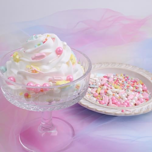 Summer Ice Cream Sprinkles for Cake Decorating, Pastel Sprinkles Popsicle Sugar Baking Edible Cupcake, Cookie, Donut Toppers and Birthday Party Supplies