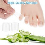 24 Pcs Silicone Toe Sleeves, Soft Gel Protector Toe Cushions Cuttable Pinky Toe Sleeves Protectors Corn Protectors Toe Tube Pads for Hammer Toe Stubbed Toe Corns Calluses Protect(Clear)