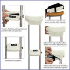SPRING SEAON Underarm Crutch Pads, Velvet Padded Crutches Covers Non Slip Padding Cushion Crutch Accessories (cream)