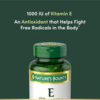 Nature's Bounty Vitamin E 1000 IU Softgels, Supports Antioxidant Health & Immune System, 1 Serving per Day, No Gluten, 60 Softgels (Pack of 1)