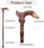 Animal Shape Hand Carved Walking Cane, Wooden Walking Stick Crutches, Comfort Ergonomic Handle Cane for Seniors Gifts, Men Women Old Elderly Walkings Canes(L 35.4", Owl)
