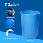 5 Gallon Bucket Liner Reusable Rubber Bucket Saver Liner for Concrete Mix Thinset Paint Mortar Grout Mud and Cement, with Graduated Measurements (Blue)