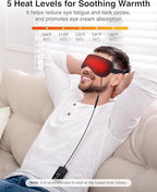 Heated Eye Mask - Rechargeable Electric Eye Mask for Dry Eyes, 2500 mAh Large Battery & Washable Cover, Eye Pad for Sleeping