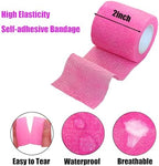6 Pack 2" x 5 Yards Self Adherent Wrap Bulk Breathable Self Adhesive Vet Tape for Pets, Stretchy Sports Cohesive Bandage Wrap for Athletic, Wrist and Ankle(Pink)