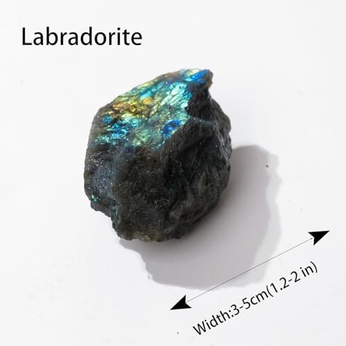 Apengshi 1.2-2'' Labradorite Raw Stone Natural Crystal Healing Crystal and Stone Rough Rocks for Fountain Home Garden Decor Meditation