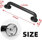 Metal Industrial Stairs Grab Wall Handrail Staircase Steps Indoor Exterior Outdoor Deck Hand Rail Safety Grab Bar (Matte Black) Handle for Stairs Bars Wall Elderly Grab Frame Pipe (12 Inch 1 Pack)