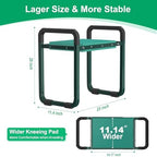 TomCare Garden Kneeler and Seat 11.14” Wider Larger Soft Kneeling Pad Garden Bench with 2 Large Tools Pouches Heavy Duty Foldable Garden Stool Gardening Gifts for Women Men Gardeners Seniors, Green