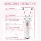 Ladies Facial Hair Remover Electric Women's Beauty Epilator, Cordless Electric Facial Threading Hair Removal for Women, Rechargeable Face Hair Remover Cotton Thread Epilator Body Hair Removal Device
