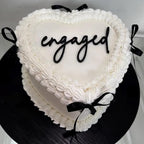 Black Acrylic Engaged Cake Topper,Engagement Theme Cake Topper, Wedding Anniversary Bridal Shower Bachelorette Party Cake Decorations,Dessert Decor, DIY Cake Decoration