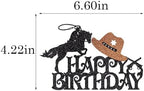 Western Cowboy Cake Topper - Glitter Theme Happy Birthday Party Decoration, Baby Shower & Boy/Girl Birthday Party Decoration Supplies