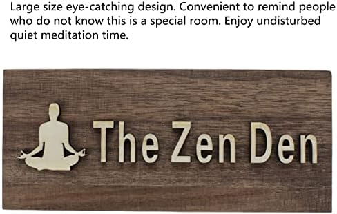 The Zen Den signs Room Decor Meditation in Progress Wall Hanging Sign,Inspirational Wooden Door Plaque for Yoga Studio Bedroom Decoration (Brown)