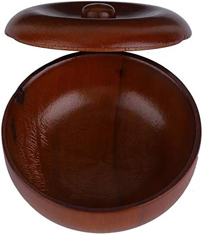 Dioche Wooden Shaving Bowl with Lid, Rubber Wood Shaving Soap Cream Bowl, Prevents Soap from Slipping, Easy to Lather, Bathroom Accessories, Space saving