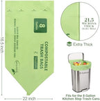 100% Compostable Trash Bags, 8 Gallon, 30 Liter, 0.85 Mils, 70 Count Large Kitchen Food Scrap Compost Bags for Kitchen Step Trash Cans with Europe EN13432 Certified