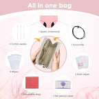 First Period Kit for Girls 9-12,Thoughtful First Period Gift,Tween Period Starter Kit with Spare Underwear, Wipes,Period Knowledge Cards and More. (Milk apricot white)