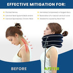 Cervical Neck Traction Device for Home Use Pain Relief,Neck Stretcher,Inflatable Support Neck Brace Adjustable,Neck Stress Relief&Relaxation Metal Valve TPU Liner with Air-Tightness(Blue)