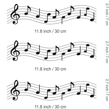 3 pcs Music Cake Strips Edible birthday cake strips, cake side borders, Icing Sheets 2.7X11.8