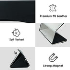 LifeArt 2 Pack Eyeglasses Case Foldable Holder Easy to Carry Matte Leather & Magnet Closure for Reading, School, Office