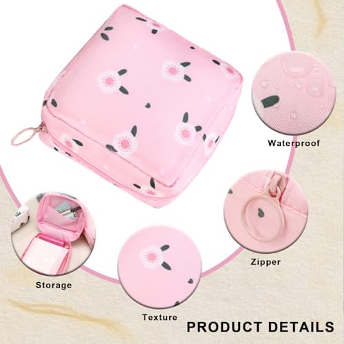 Cute Sanitary Pad Storage Bag for Women – Waterproof and Portable Menstrual Organizer with Multi Compartment, Ideal for Travel and Daily Use