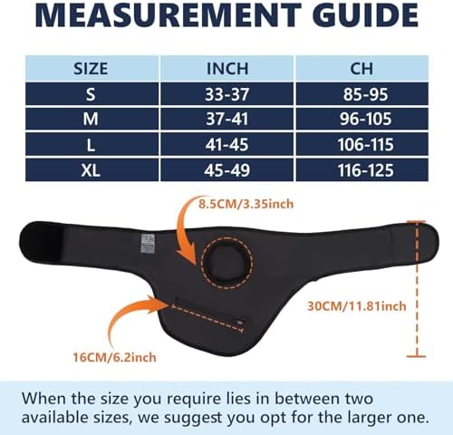 Ostomy Support Belt & Cover for Men & Women | Discreet Abdomen Wrap for Colostomy & Ileostomy Bags | Secure, Comfortable Ostomy Supplies for Daily Use & Sports (L)
