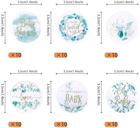 60 PCS Edible Baby Shower Cupcake Toppers Woodland Jungle Leaf Love Welcome Baby Cupcake Picks Edible Oh Baby Cake Decorations for Baby Shower Theme Gender Reveal Kids Birthday Party Supplies