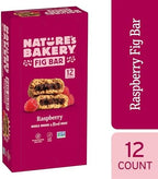 Nature’s Bakery Whole Wheat Fig Bars, Raspberry, Real Fruit, Vegan, Non-GMO, Snack bar, 1 box with 12 twin packs (12 twin packs)