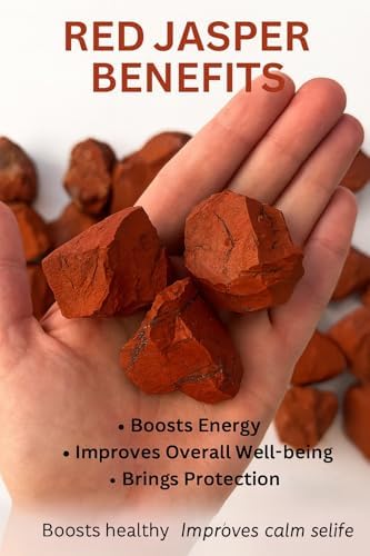 Large 1.25-2.0” Natural Red Jasper Healing Stones – Raw Gemstone for Love, Meditation, Chakra Balancing, Reiki, Crystal Grid, Energy Work, Tumbling, Wire Wrapping & Spiritual Home Décor