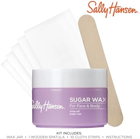 Sally Hansen Wax Kit Rinse-Off Sugar Wax | Face & Bikini Hair Removal | Vegan, No Drip, Salon Results at Home