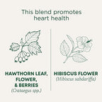 Traditional Medicinals Tea, Organic Hawthorn & Hibiscus - Promotes Heart Health - Kosher, Non-GMO, Caffeine-Free - 16 Tea Bags