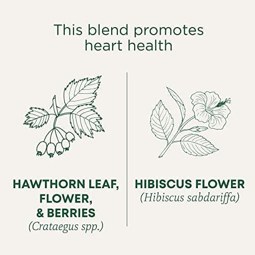 Traditional Medicinals Tea, Organic Hawthorn & Hibiscus - Promotes Heart Health - Kosher, Non-GMO, Caffeine-Free - 16 Tea Bags