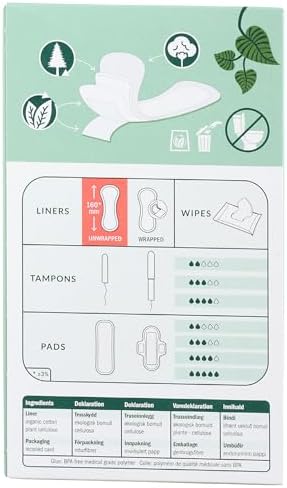 Natracare Natural Organic Curved Panty Liners, with Certified Organic Cotton, Ecologically Certified Cellulose Pulp and Plant Starch (1 Pack, 30 Liners Total)