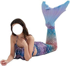 LVTFCO Adult Mermaid Adult Performance Wear, Fishtail Princess Dress 3-piece Set, Game Anime Cosplay Costume