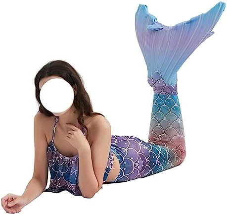 LVTFCO Adult Mermaid Adult Performance Wear, Fishtail Princess Dress 3-piece Set, Game Anime Cosplay Costume