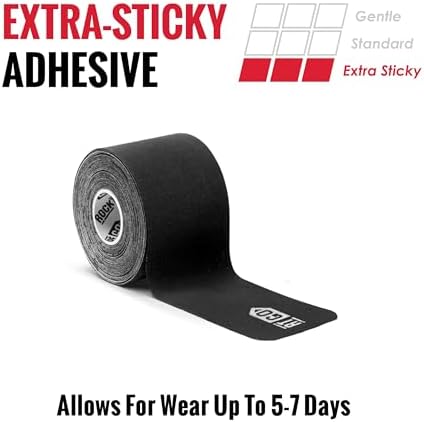 RockTape Go Extra-Sticky Adhesive Pre-Cut Kinesiology Tape (Black)