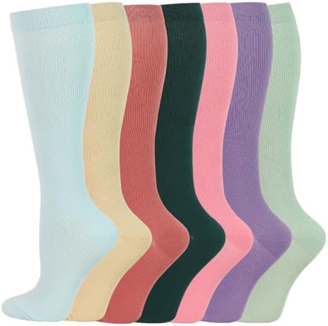 2 Pairs Compression Socks for Women Men Circulation-Best Support for Nurses,Running,Athletic,Travel