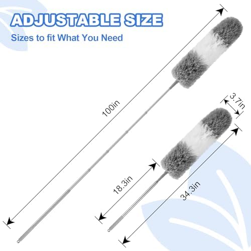 Dusters for Cleaning,Feather Duster with Extension Pole,Ceiling Fan Cleaner Duster,Long Duster Extended Handle,Blind Cleaner Dusting