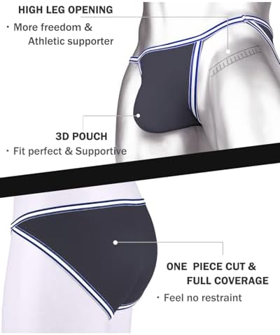 ZONBAILON Men's Briefs Dual Pouch Ice Silk Underwear Open-fly Breathable Sexy Panties