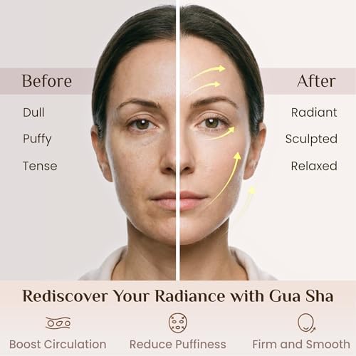 Rena Chris Guasha Massage Tool, 4 Pcs Gua Sha Facial Tool, Guasha Board for SPA Acupuncture Therapy Trigger Point Treatment, Gua Sha Scraping Massage Tool (Pink)