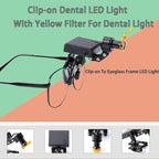 Lightweight Dental Headlight Portable Medical Spotlight with Optical Filter for Binocular Loupes Lab Magnifier Eyeglass Frame 5W Wireless