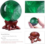 Rockcloud Natural Fluorite Crystal Ball with Resin Stand, Polished Crystal Sphere Decorative Ball Sculpture Figurine for Meditation Fengshui Home Decor, 1.61-1.96 Inches