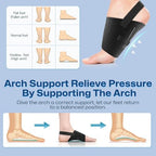 Healrecux Arch Support Braces for Plantar Fasciitis Relief, Adjustable Arch Support Compression Bands, Orthotic Support Sleeves with Gel Pads for Feet Flat, Fallen & High Arches, Foot Pain Support
