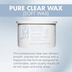 Satin Smooth Pure Clear Soft Wax – Hair Removal Wax for Face & Body, Sensitive Skin, Professional Waxing for Fine to Medium Hair, 14 oz