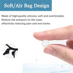 Self-Adhesive Air-Cushion Nose Pads, 10 Pairs Silicone Anti-Slip Air Bag Nose Pieces for Glasses Sunglasses,Black-L